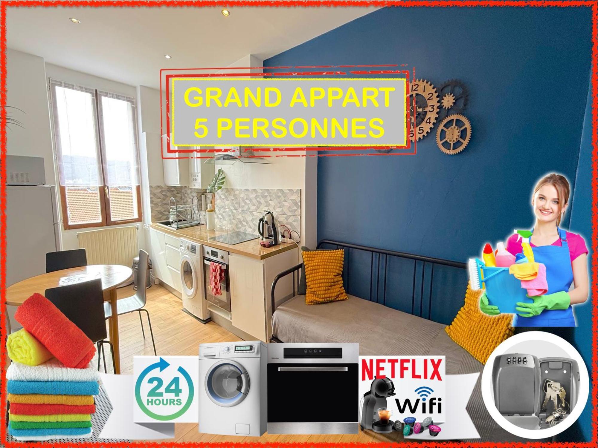 Apartament 012 Chic & Cosy F2 34M2 Hypercentre Wifi Smart Tv Netflix Saint-Etienne  Zewnętrze zdjęcie